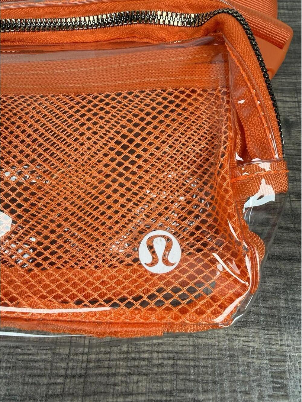 Lululemon Clear Belt Bag Orange Mesh Crossbody Festival Stadium Bag - Picture 2 of 4